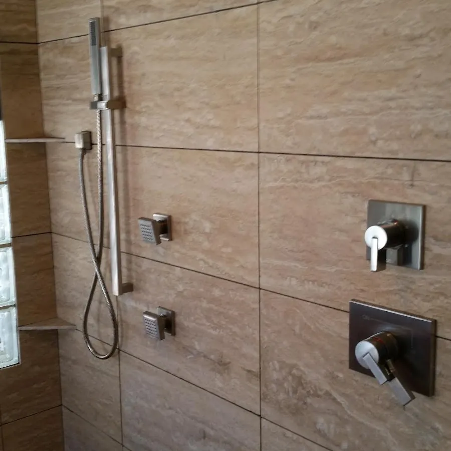 Shower fixture installation for Water Heater Replacement in Lawrence